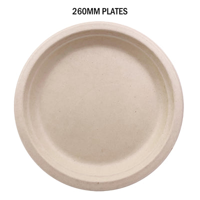 60pcs 260mm Brown Paper Plates