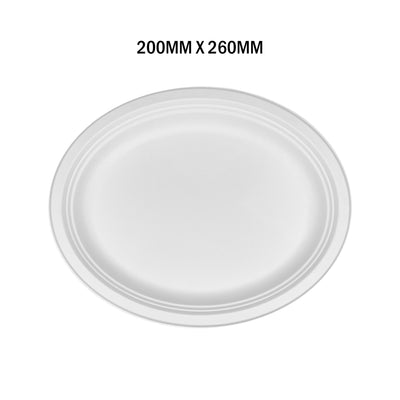 60pcs 200x260mm White Paper Oval Plates