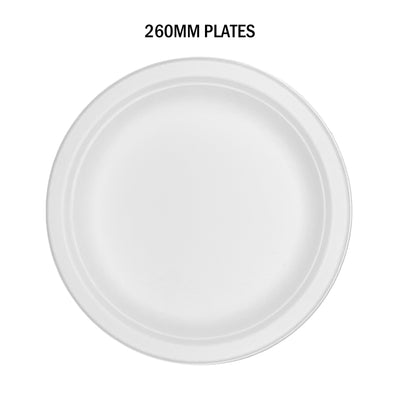50pcs 260mm White Paper Plates