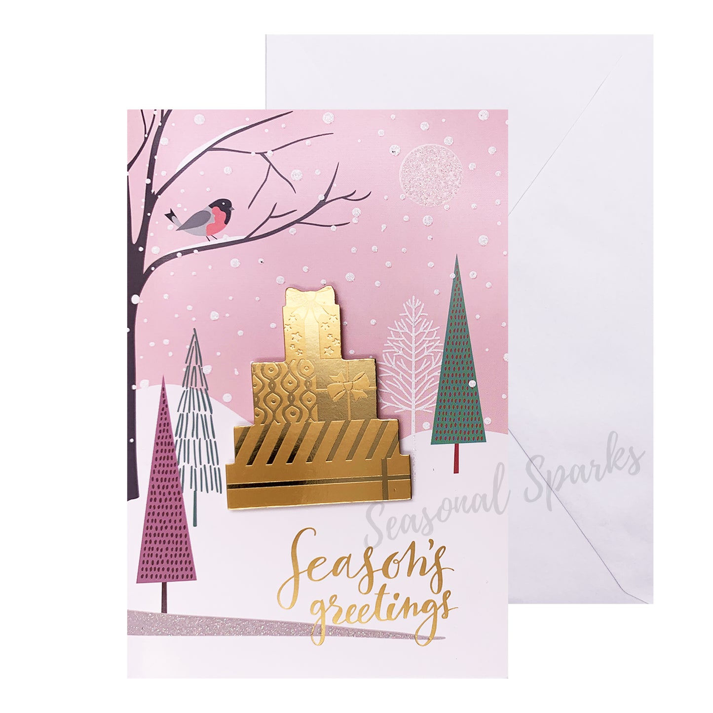 Snowing 3D Christmas Greeting Cards & Envelopes – Pack of 12