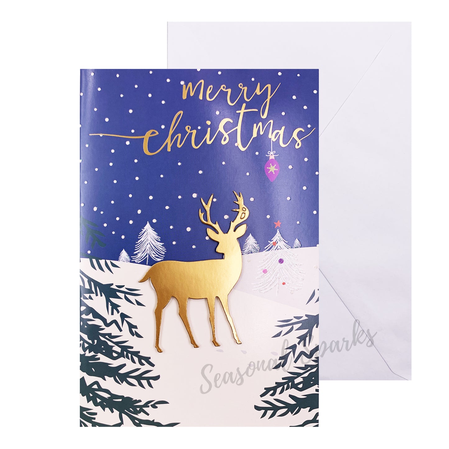 Snowing 3D Christmas Greeting Cards & Envelopes – Pack of 12