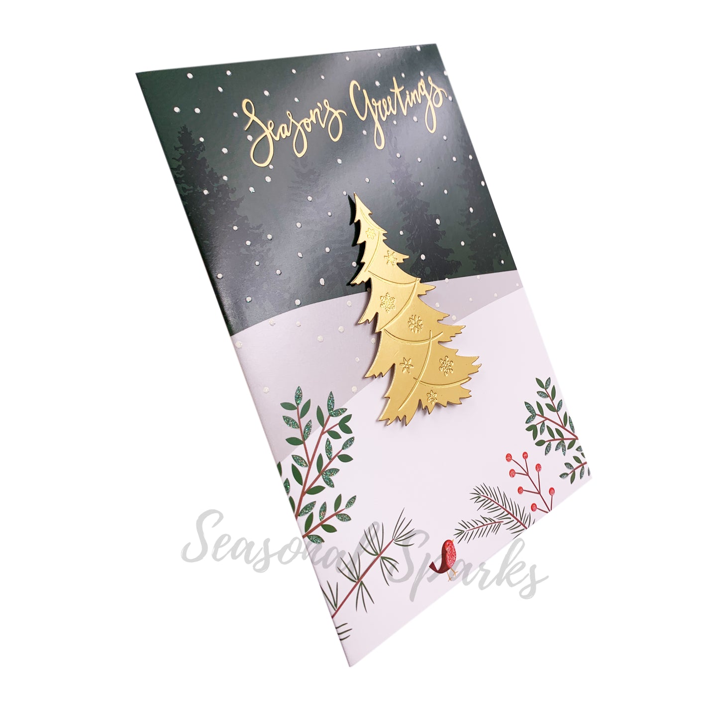 Snowing 3D Christmas Greeting Cards & Envelopes – Pack of 12