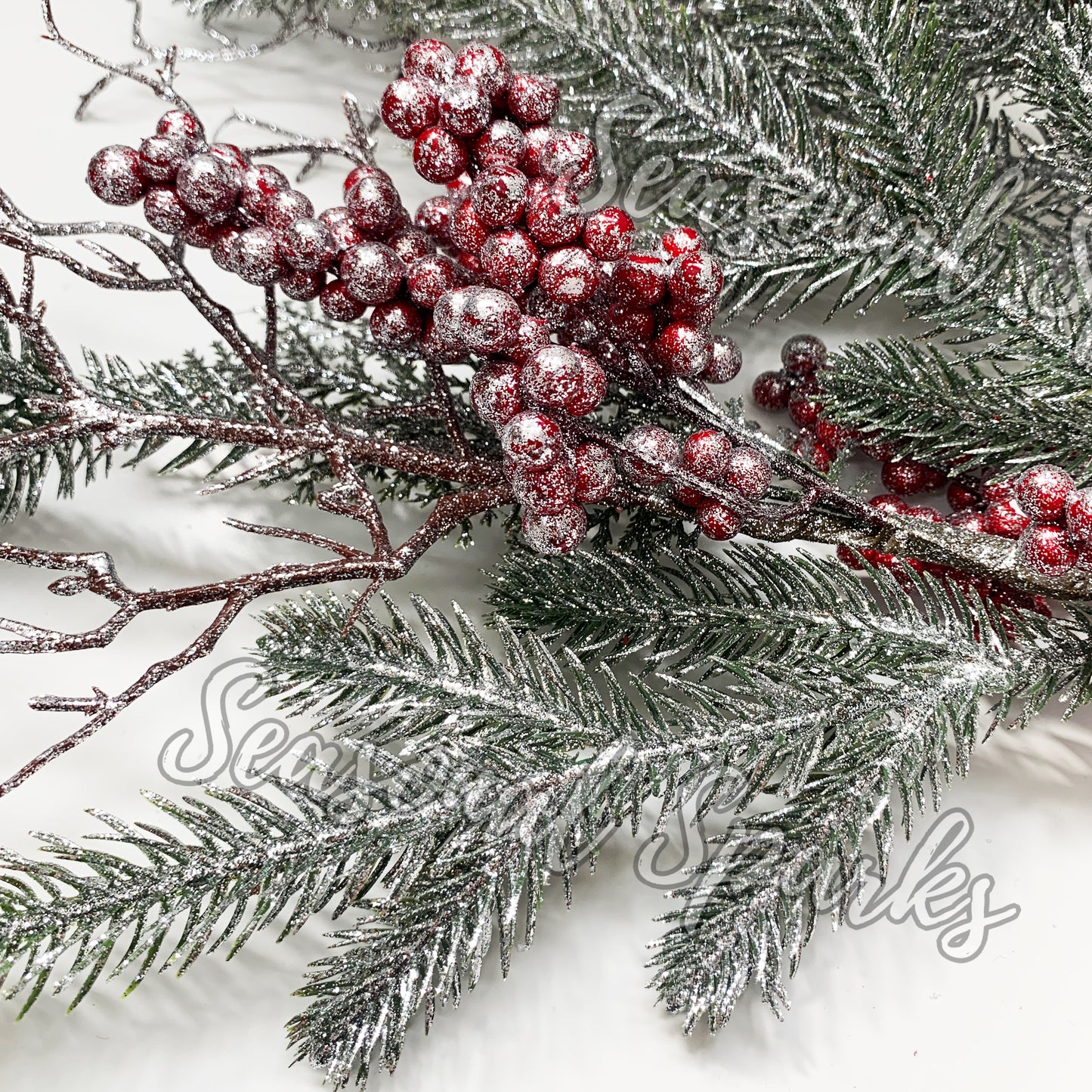 76cm Glitter Berry Branches – Pack of 1