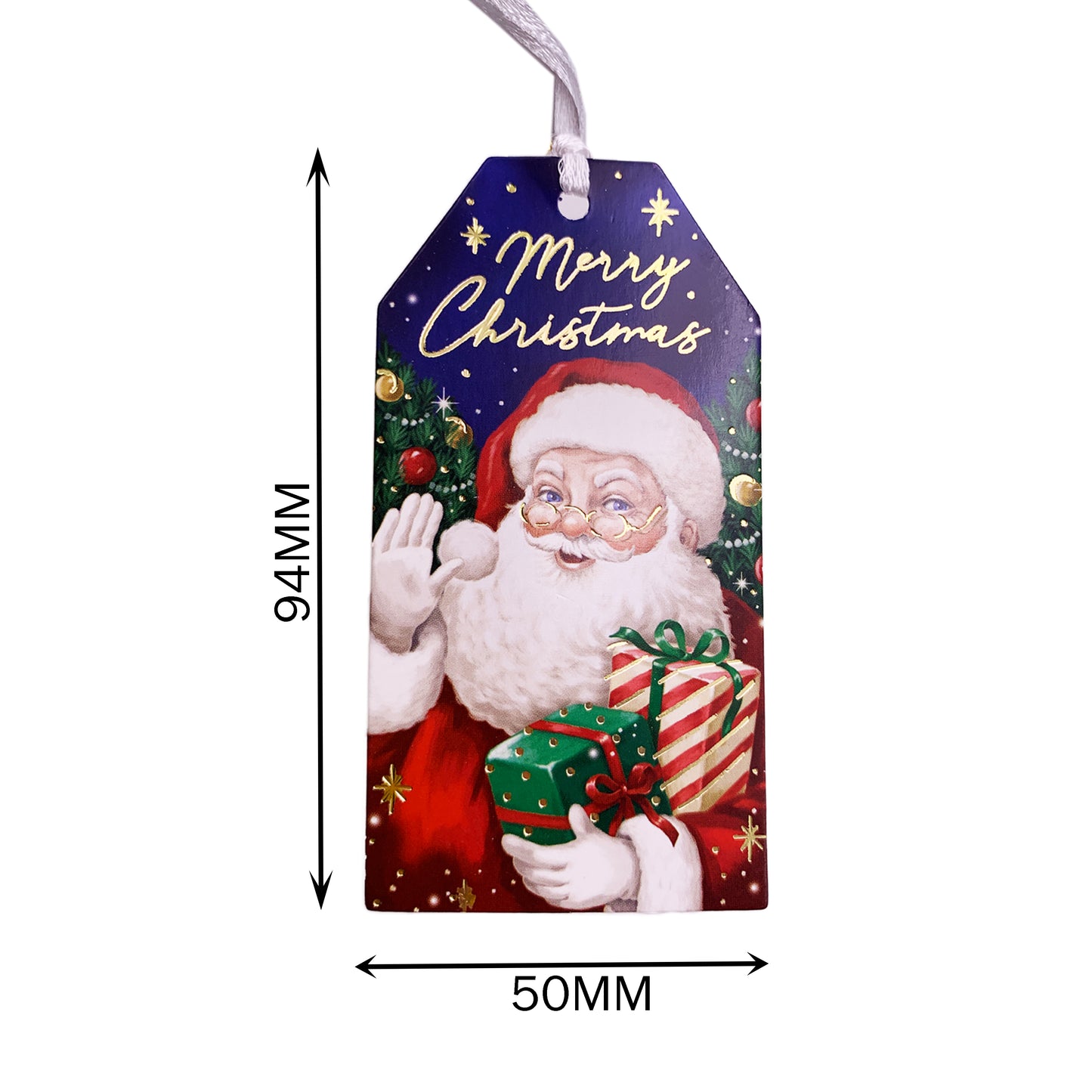 Santa Gold Foil Gift Tags – Pack of 10