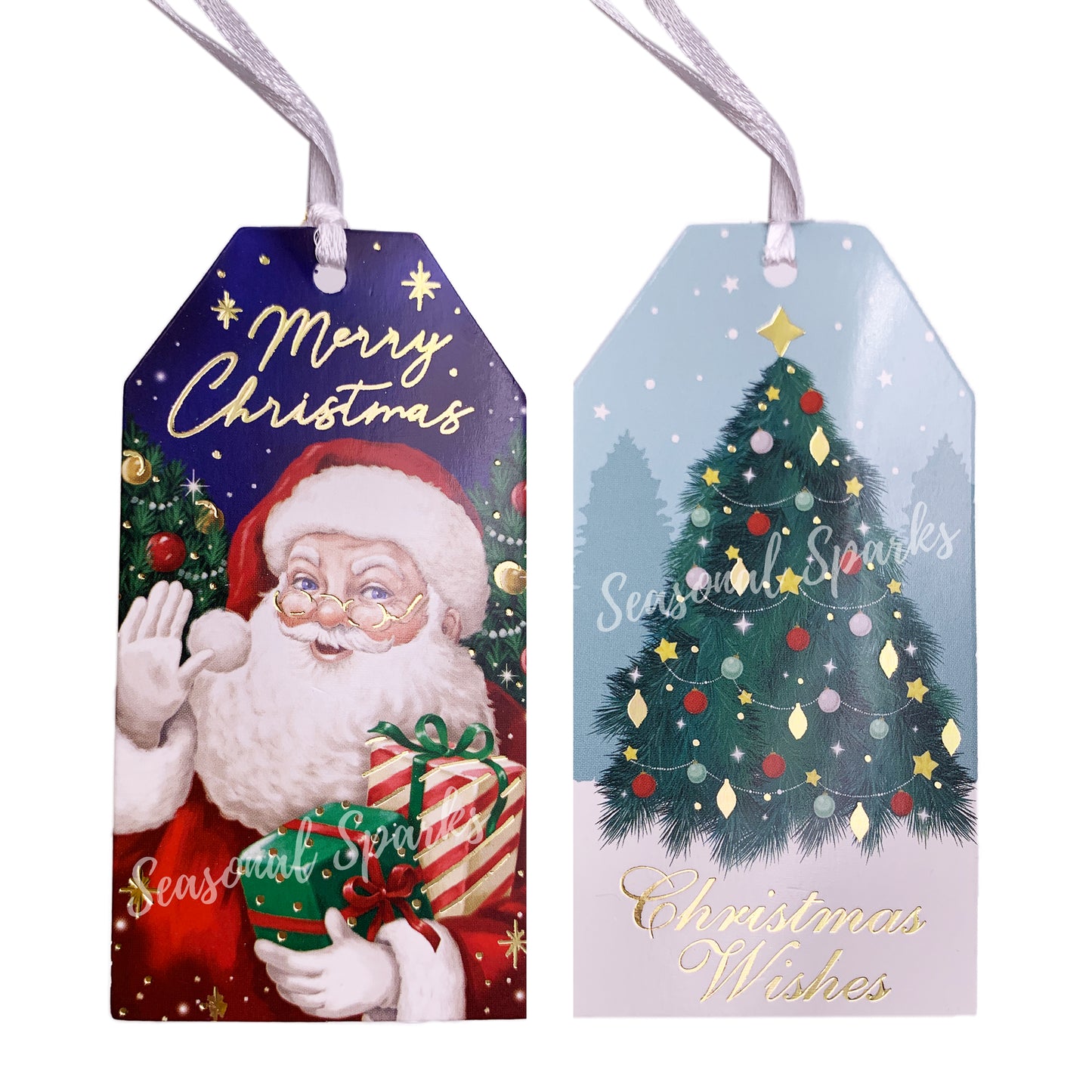 Santa Gold Foil Gift Tags – Pack of 10