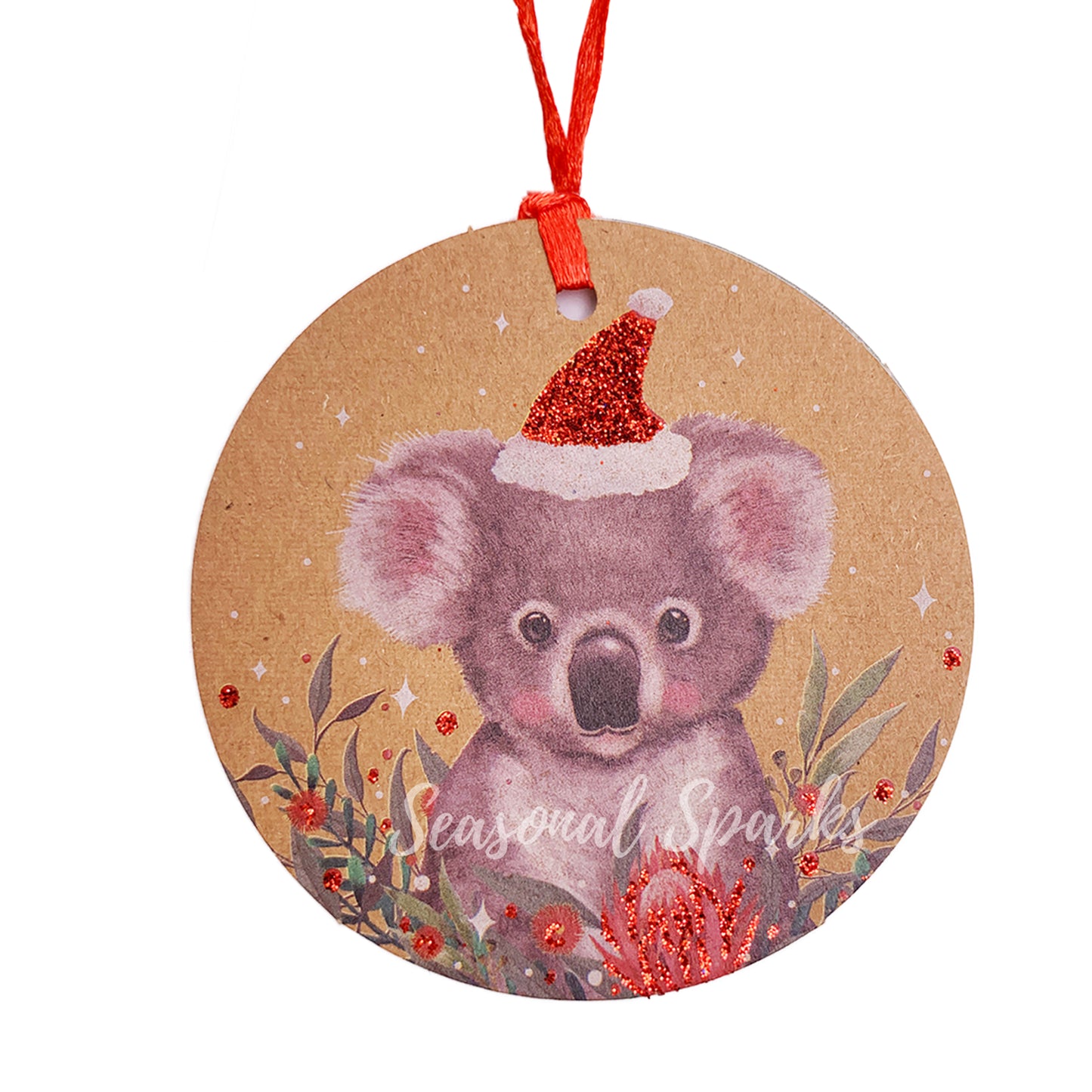 Animal Red Glitter Gift Tags – Pack of 10