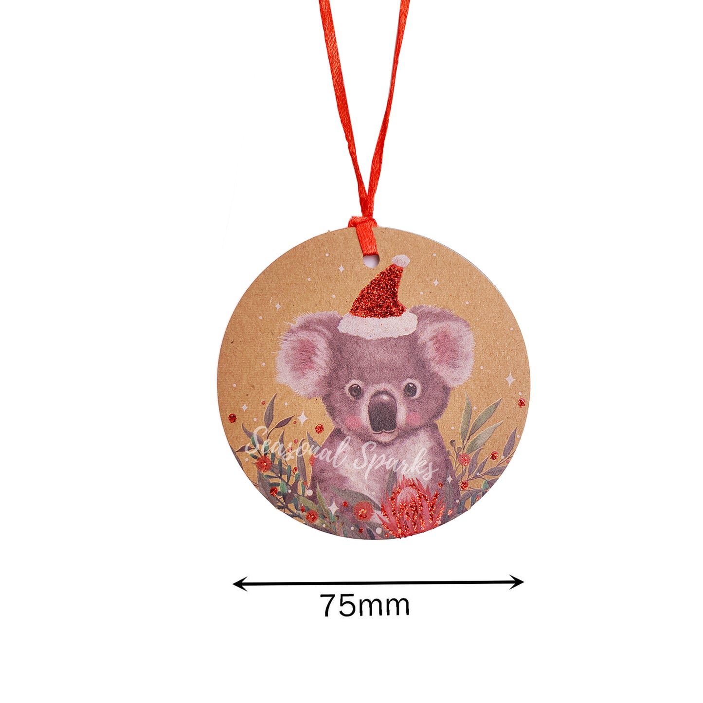 Animal Red Glitter Gift Tags – Pack of 10