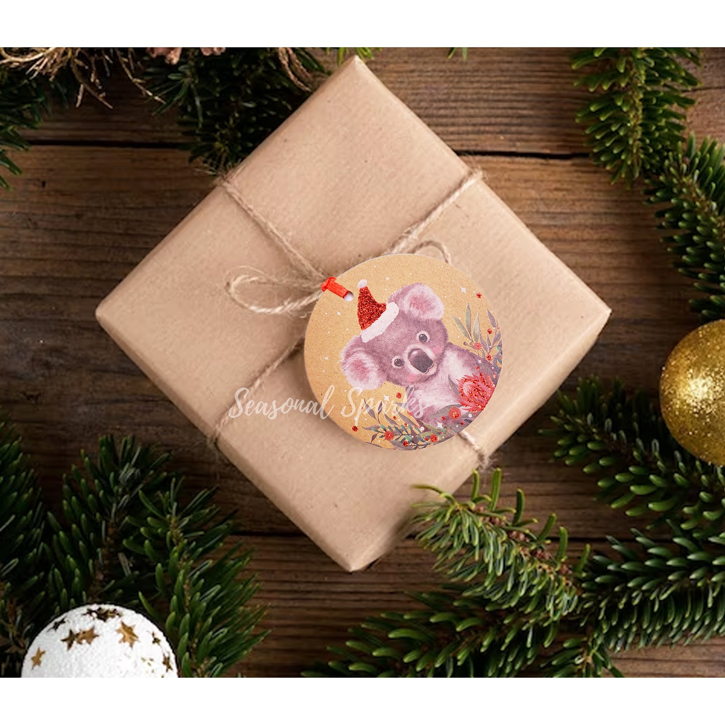 Animal Red Glitter Gift Tags – Pack of 10