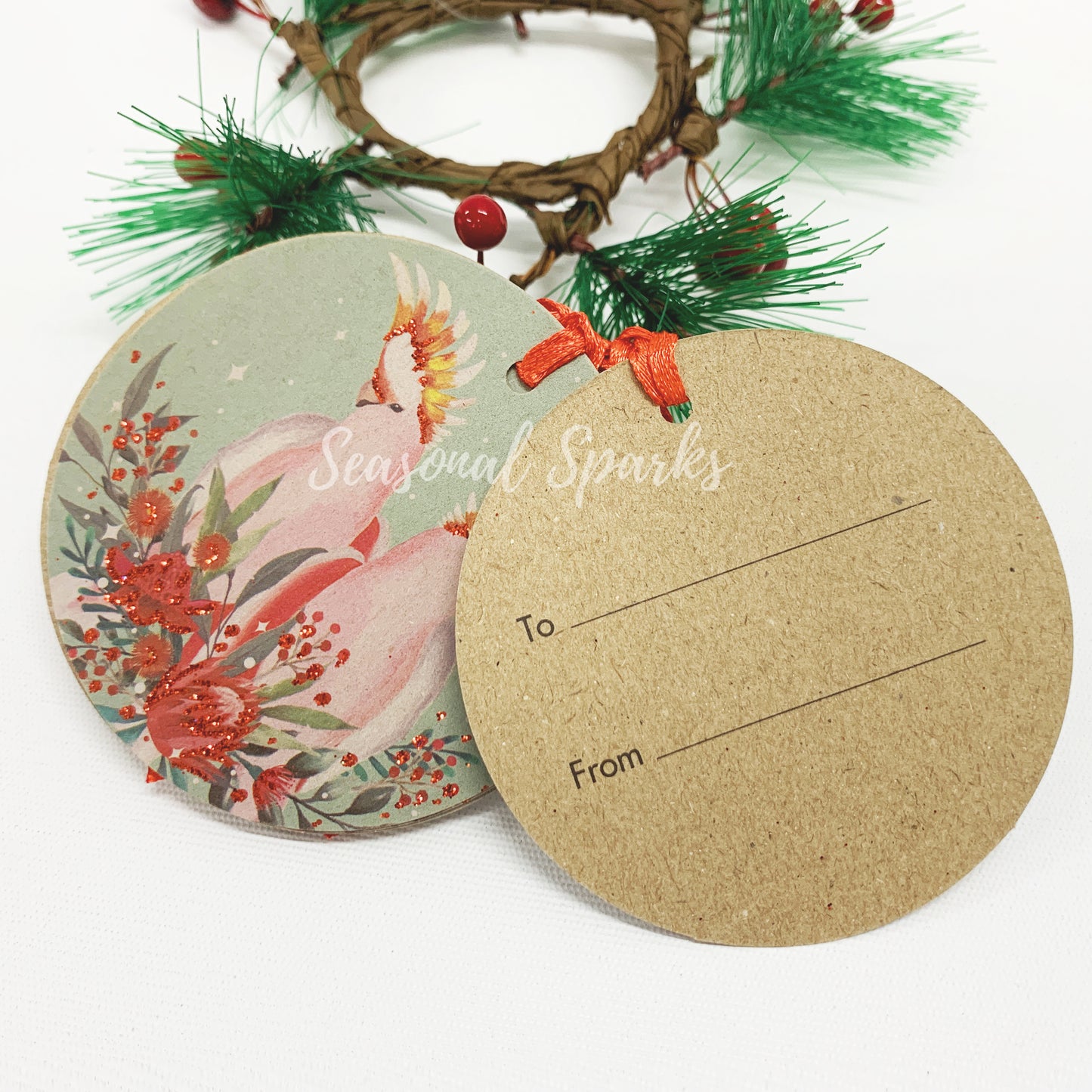 Animal Red Glitter Gift Tags – Pack of 10