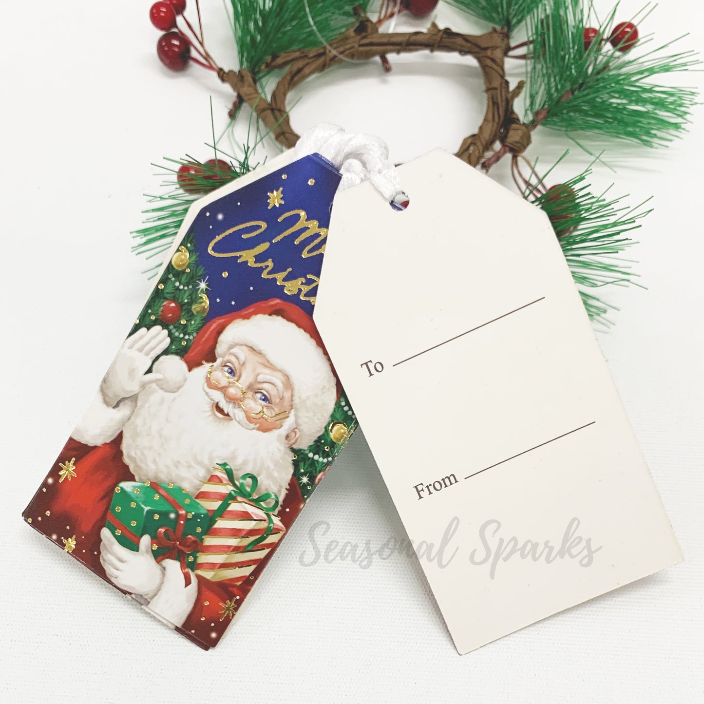 Santa Gold Foil Gift Tags – Pack of 10