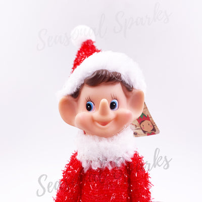 Bendable Red Elf Metallic Tinsel - Fur Collar