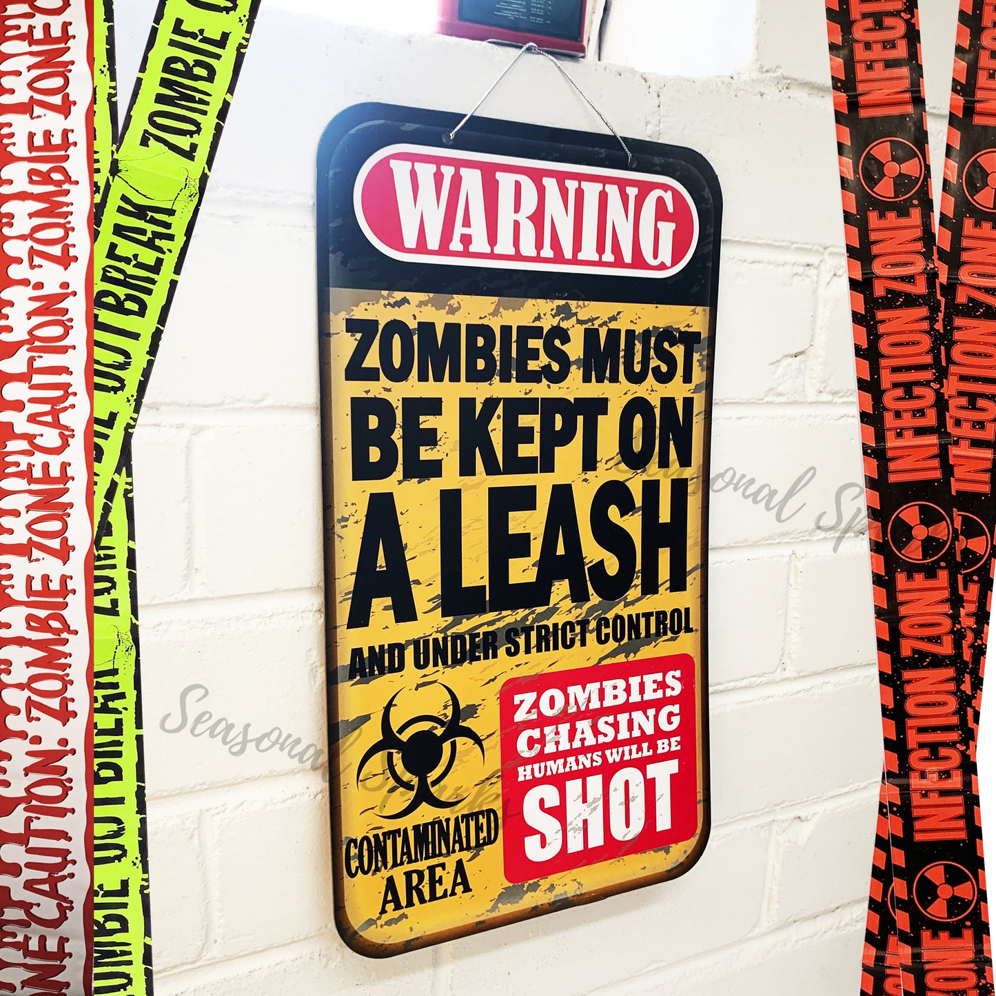 Zombie Warning Signs- Pack of 4