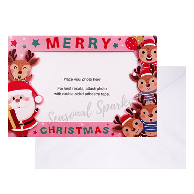 Christmas Cards Photo Frame Cards & Envelopes – Pack of 12