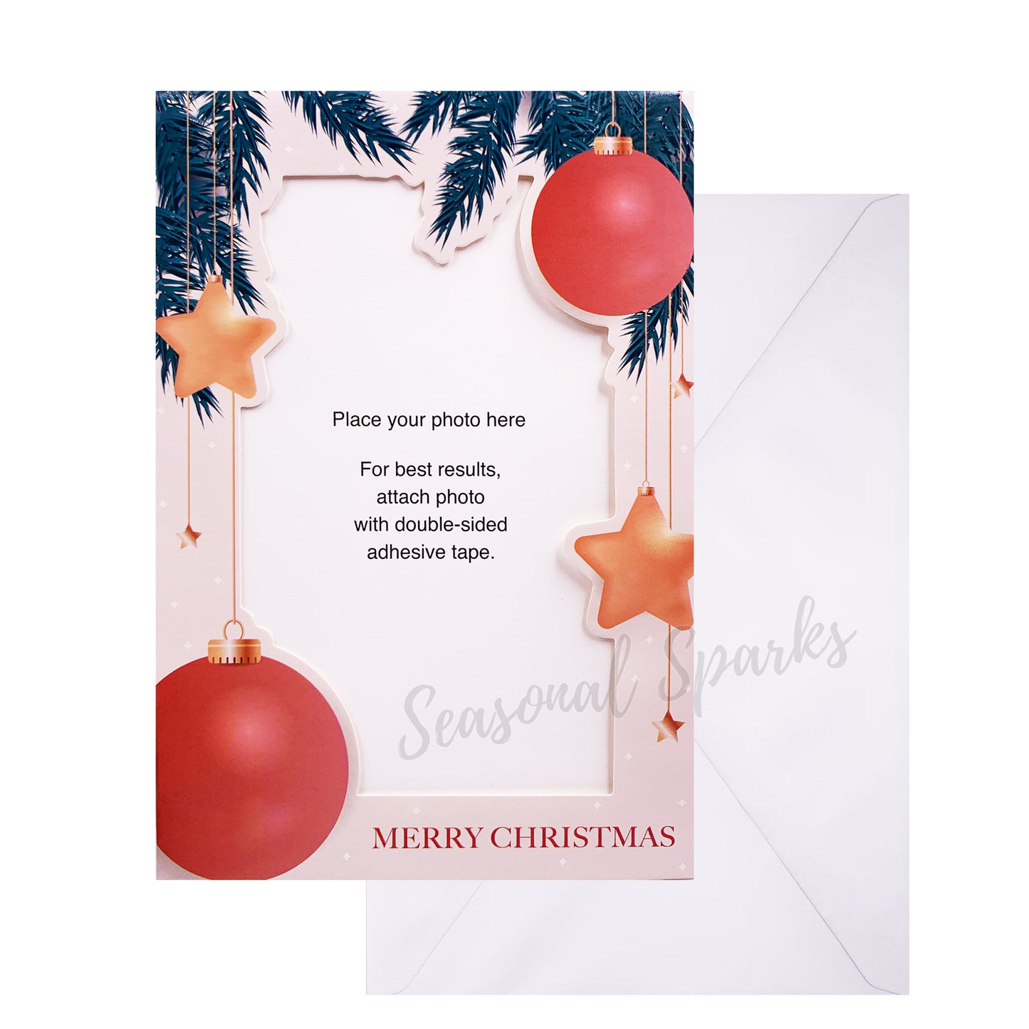 Christmas Cards Photo Frame Cards & Envelopes – Pack of 12