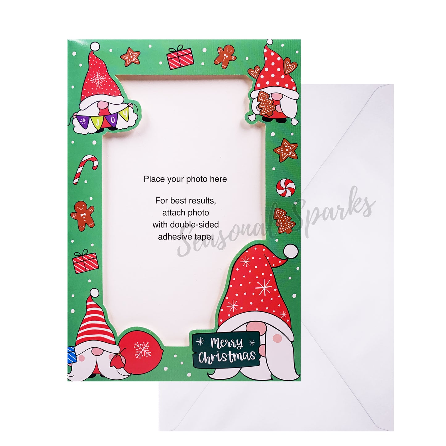 Christmas Cards Photo Frame Cards & Envelopes – Pack of 12