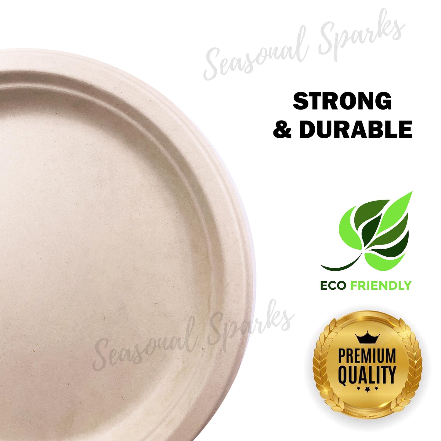 230mm Biodegradable Plates - Pack of 30