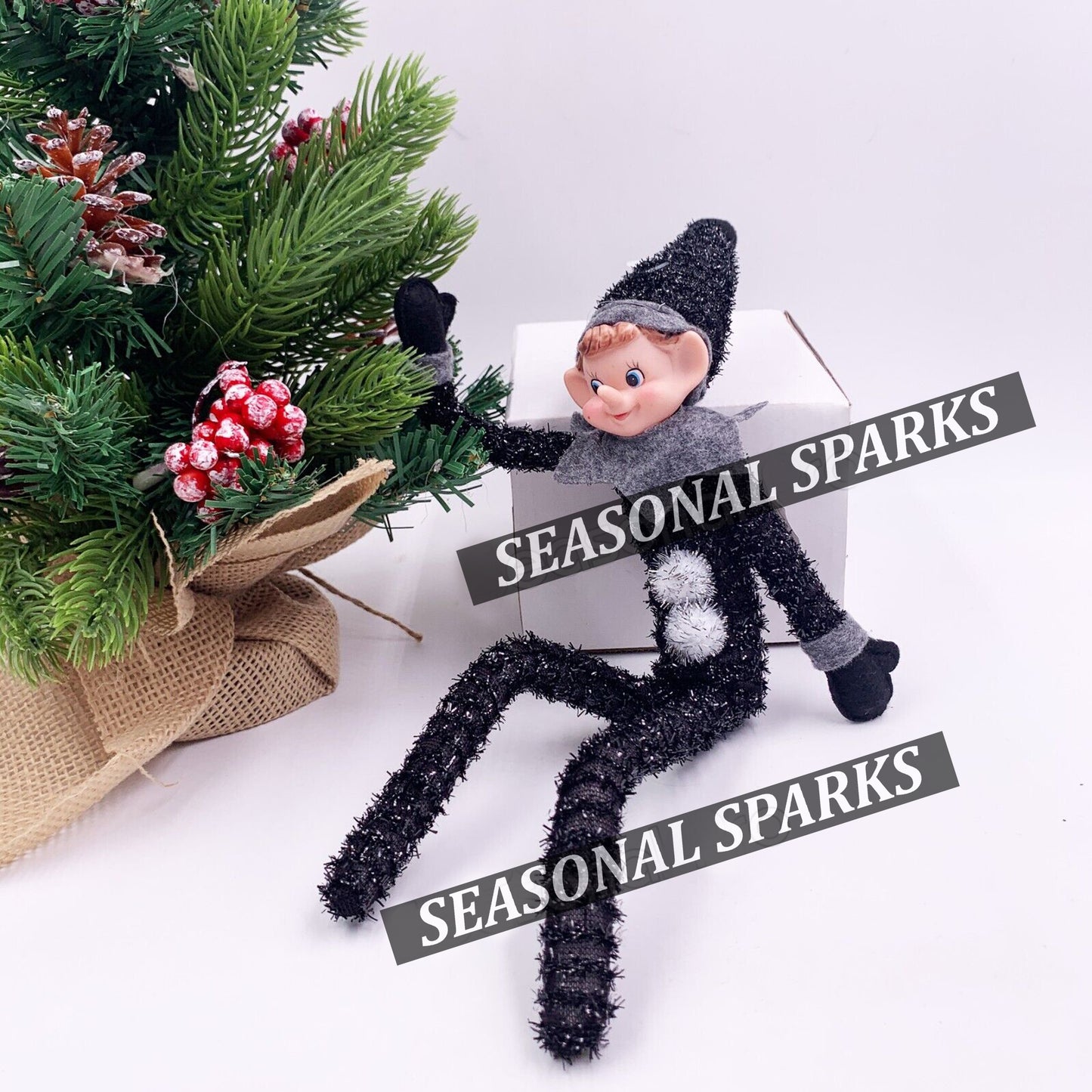 Bendable Black Elf Metallic Tinsel - Pom Pom