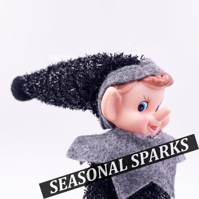 Bendable Black Elf Metallic Tinsel - Stripe Pants