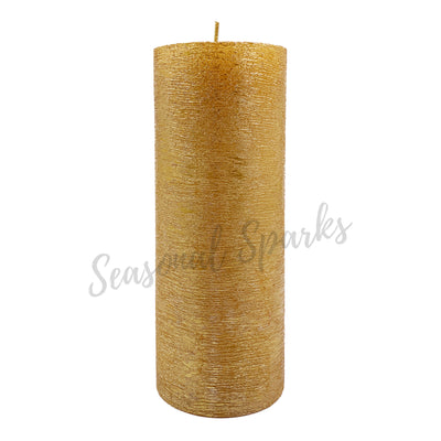 18cm Gold Metallic Pillar Candle