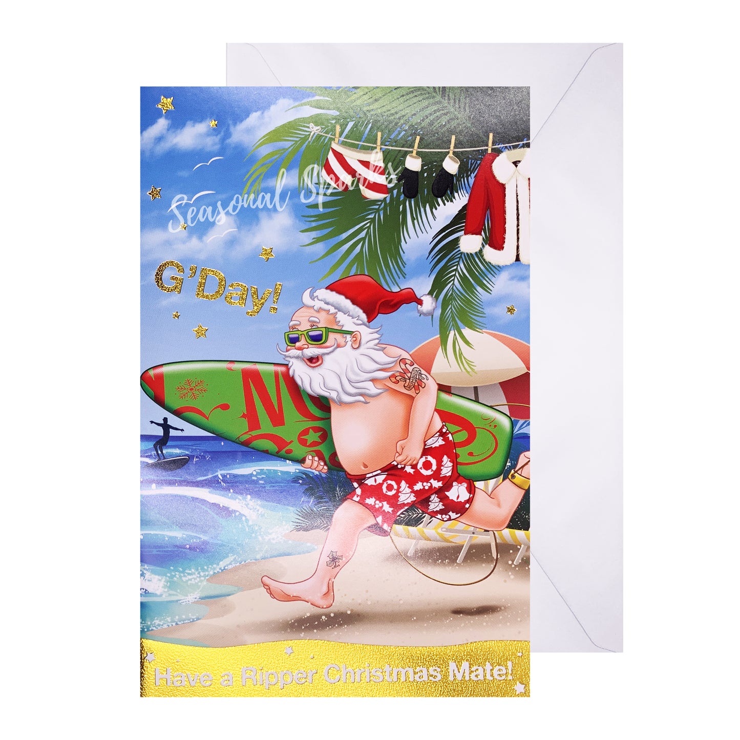 Summer Christmas Cards & Envelopes – Pack of 20