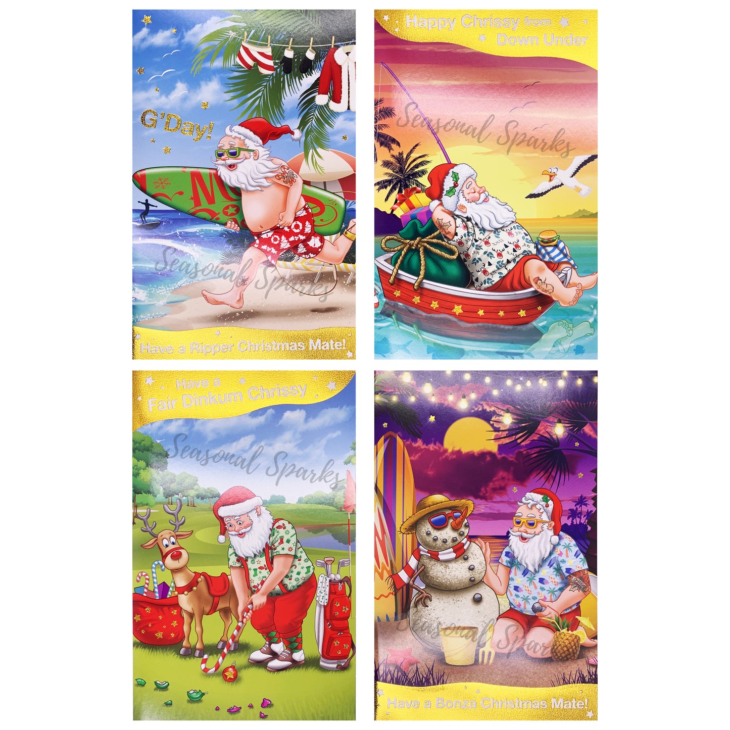 Summer Christmas Cards & Envelopes – Pack of 20