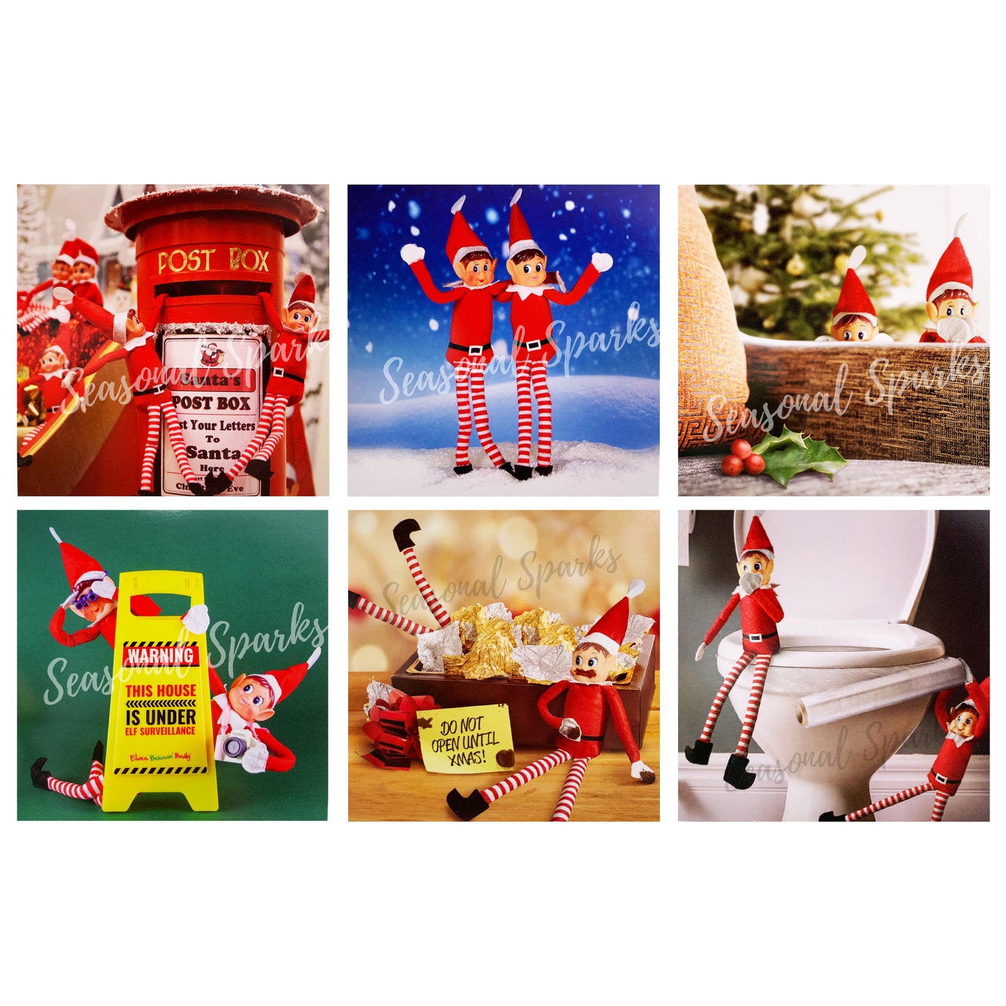 Naughty Elf Cards & Envelopes – Pack of 6