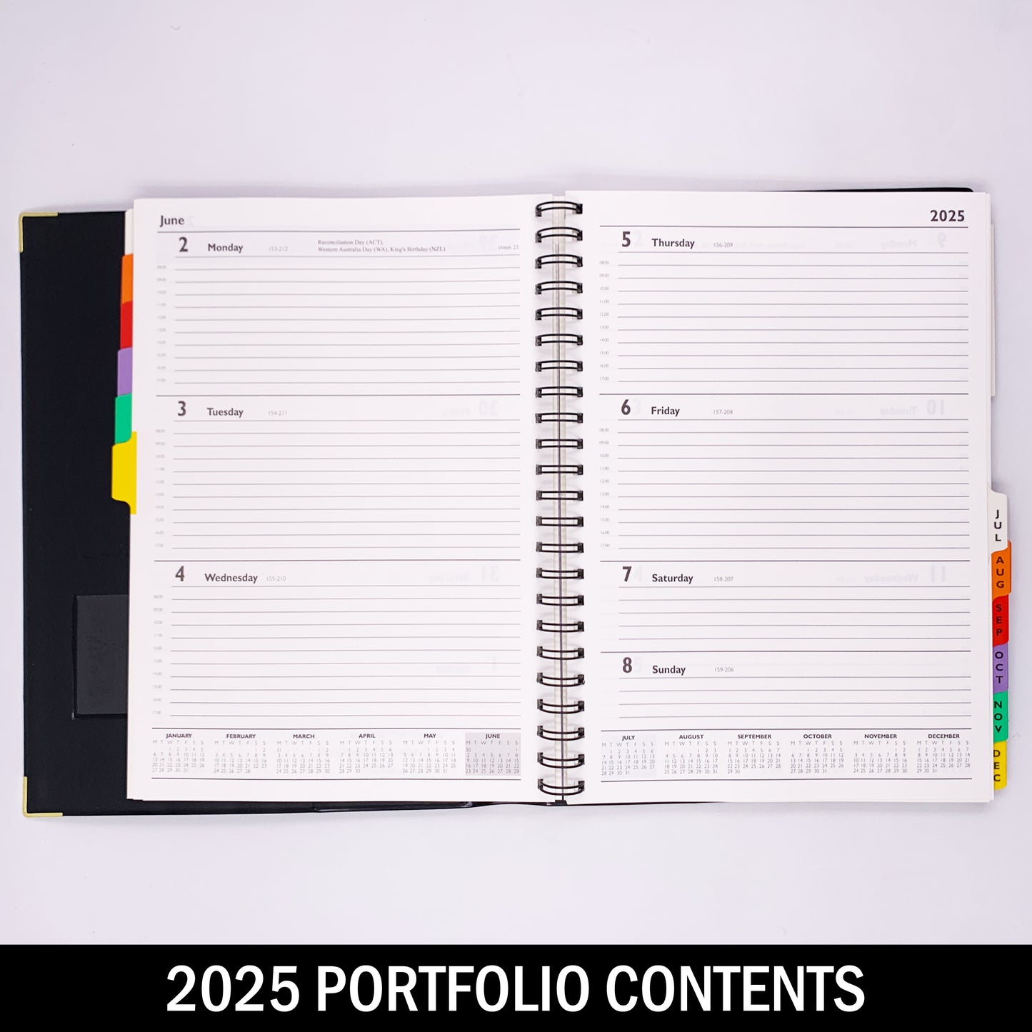 2025 Week To View Portfolio Diary Black –  Quarto