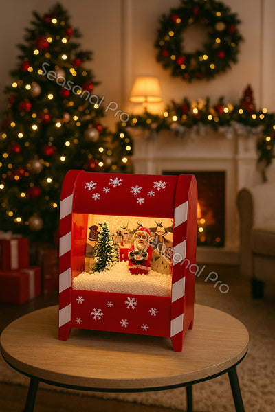 Snowing Musical Mailbox Christmas Decoration Light Up Santa Snowman Gingerbread