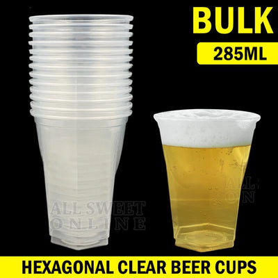 200pcs of 285ml Clear Hexagonal Beer Tumbler Drinking Water Cups