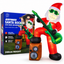 240cm Inflatable Santa Rocker with LED Lights, Music & Moving Mouth