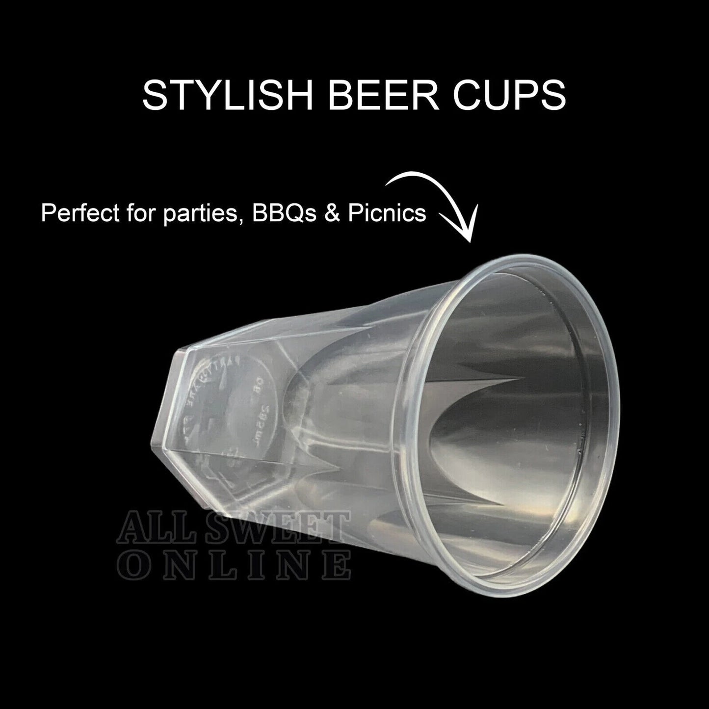 200pcs of 285ml Clear Hexagonal Beer Tumbler Drinking Water Cups