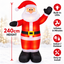 240cm Inflatable Santa Claus with LED Lights – Indoor & Outdoor Christmas Decoration