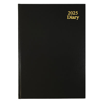 2025 Diary A4 Day To View Black