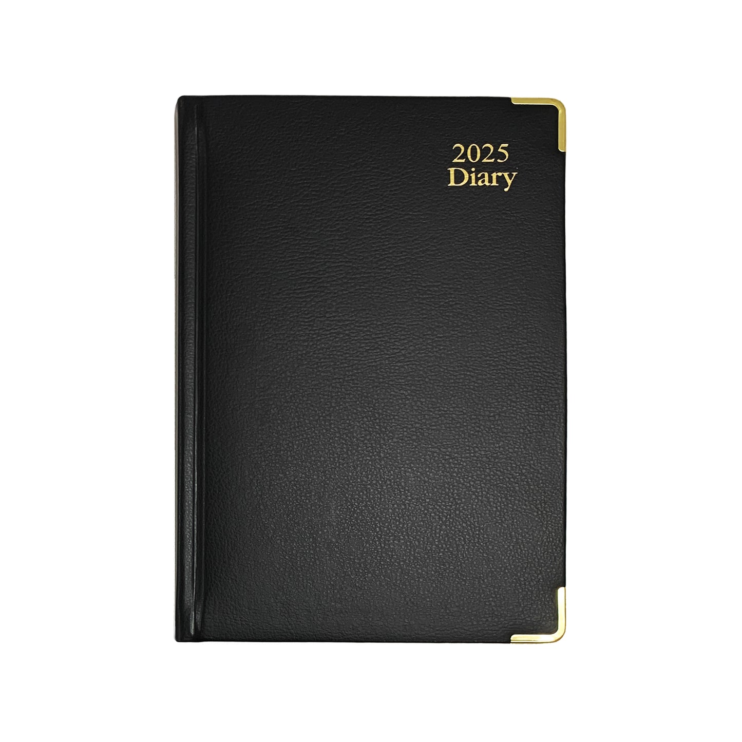 2025 Diary A5 Week To View Gold Edge/Black