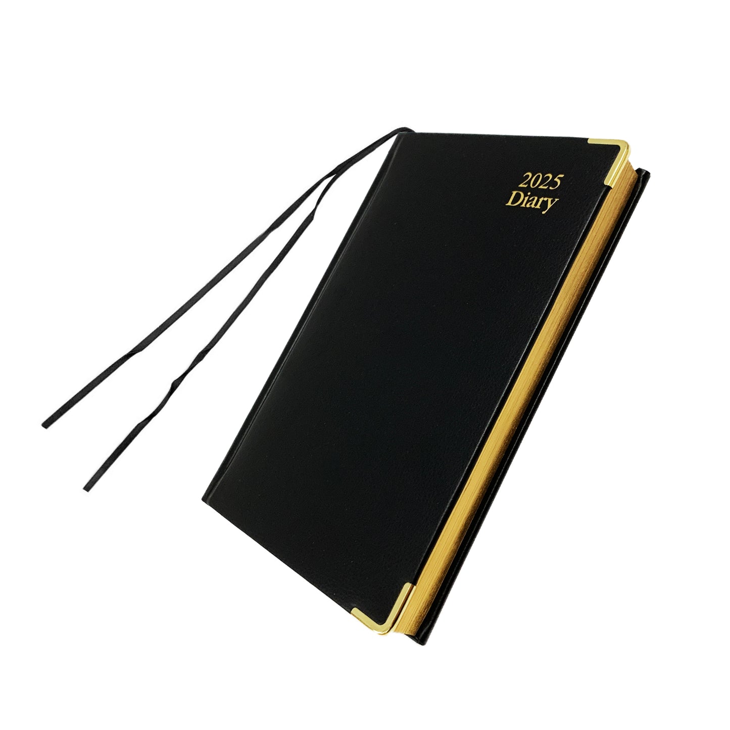 2025 Diary A5 Day To View Gold Edge/Black