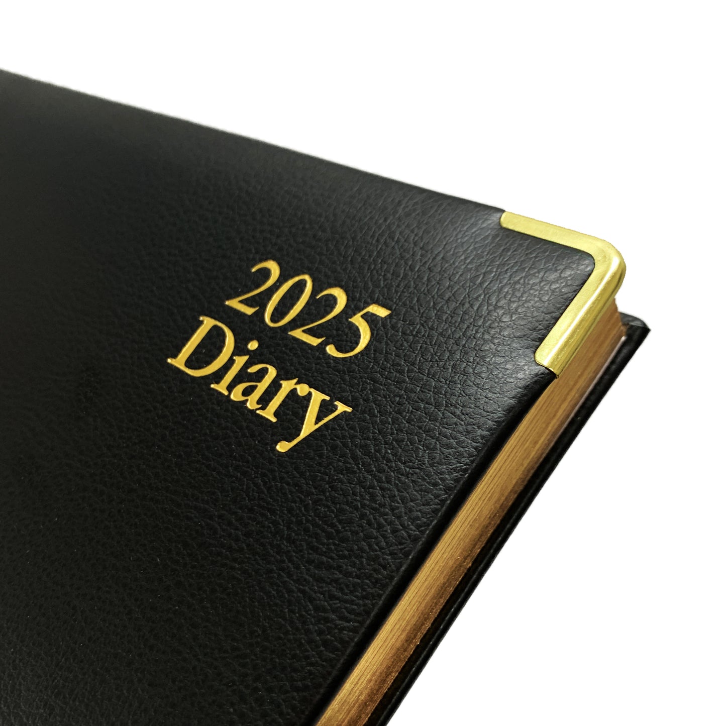 2025 Diary A5 Day To View Gold Edge/Black