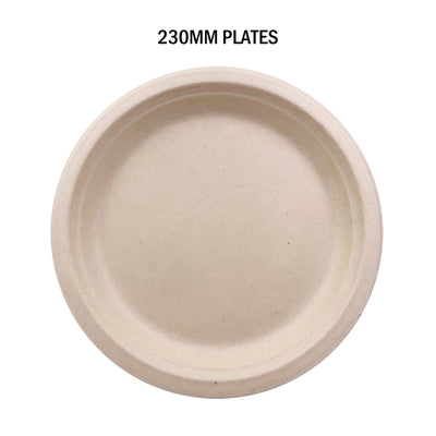 60pcs 230mm Brown Paper Plates