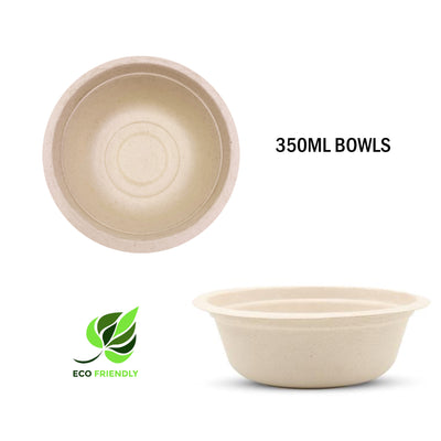 60pcs 350ml Brown Paper Bowls