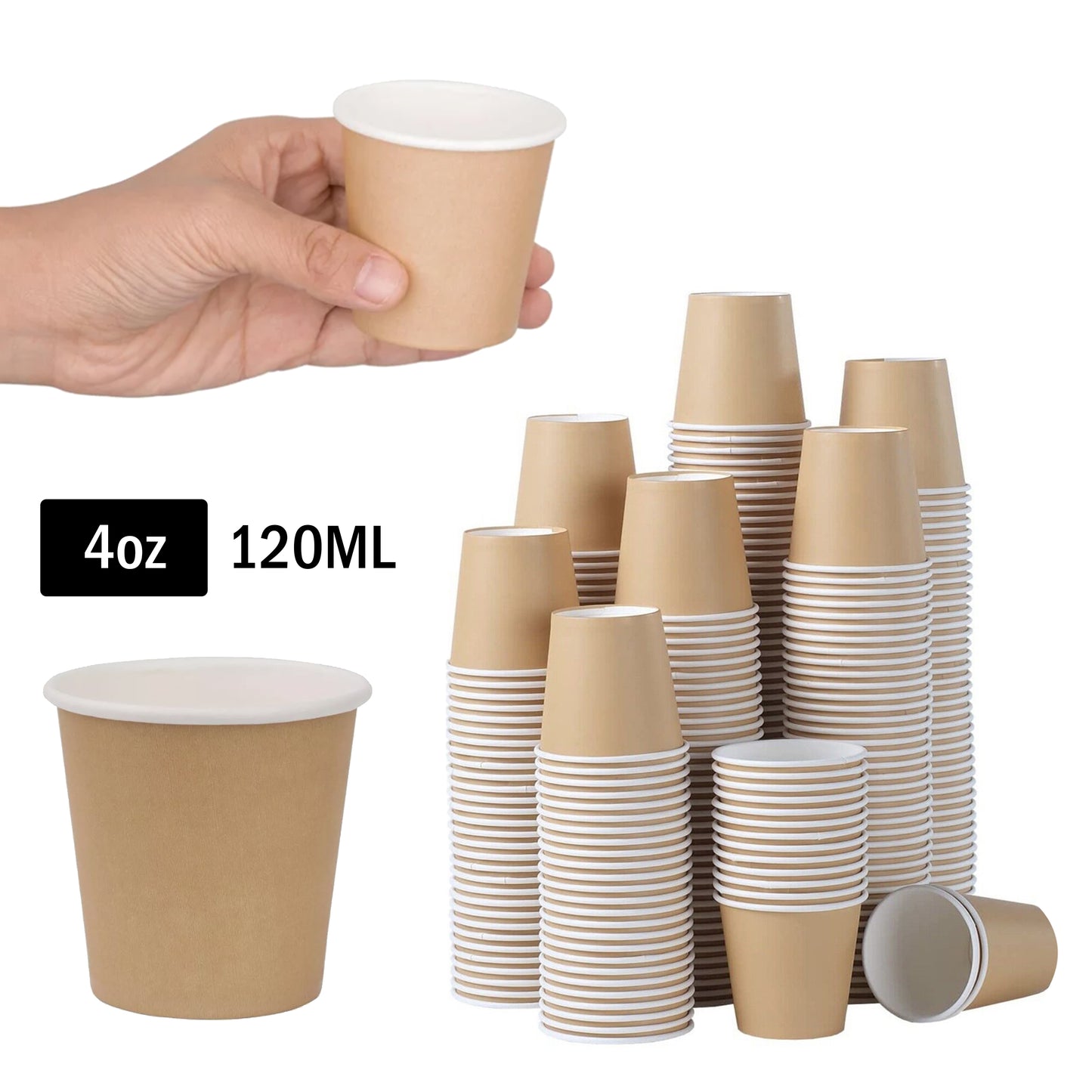 4oz Disposable Brown Paper Cups