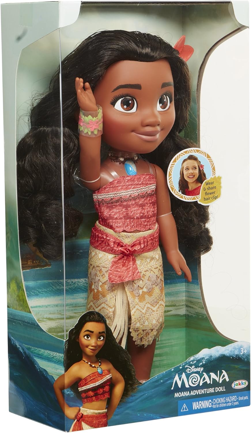 30CM Disney Poseable Moana Adventure Doll With Hair Clip