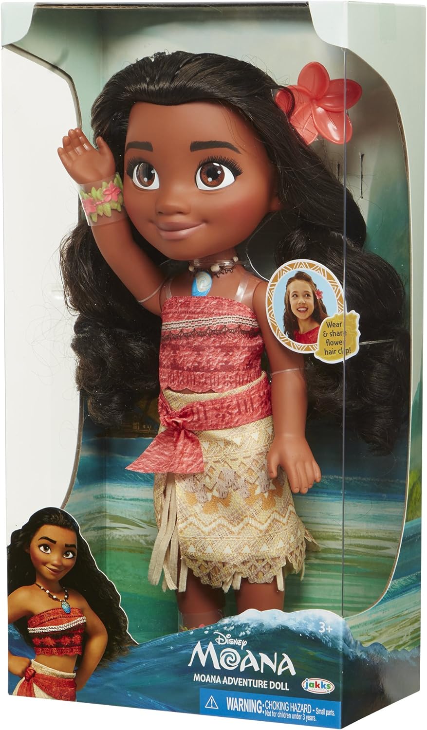 30CM Disney Poseable Moana Adventure Doll With Hair Clip