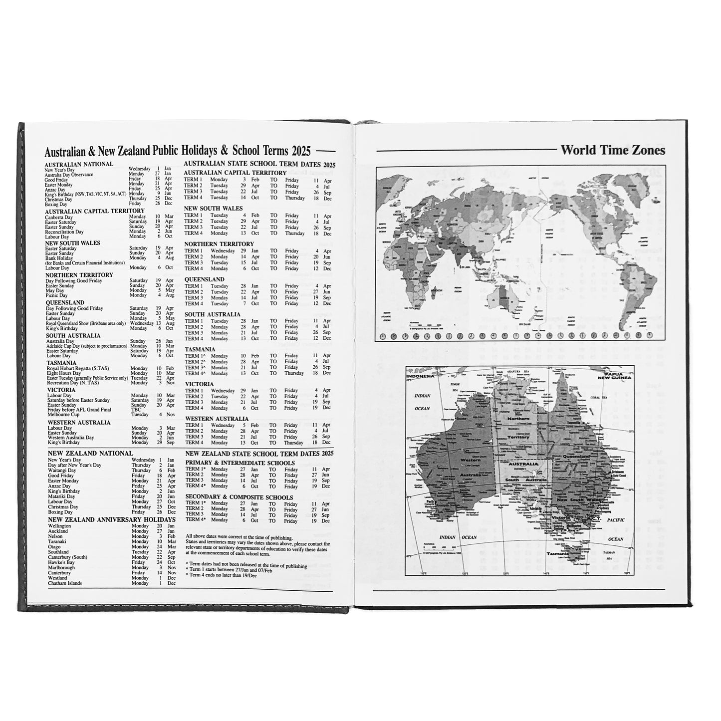 2025 Diary A4 Week To View Gold Edge/Black