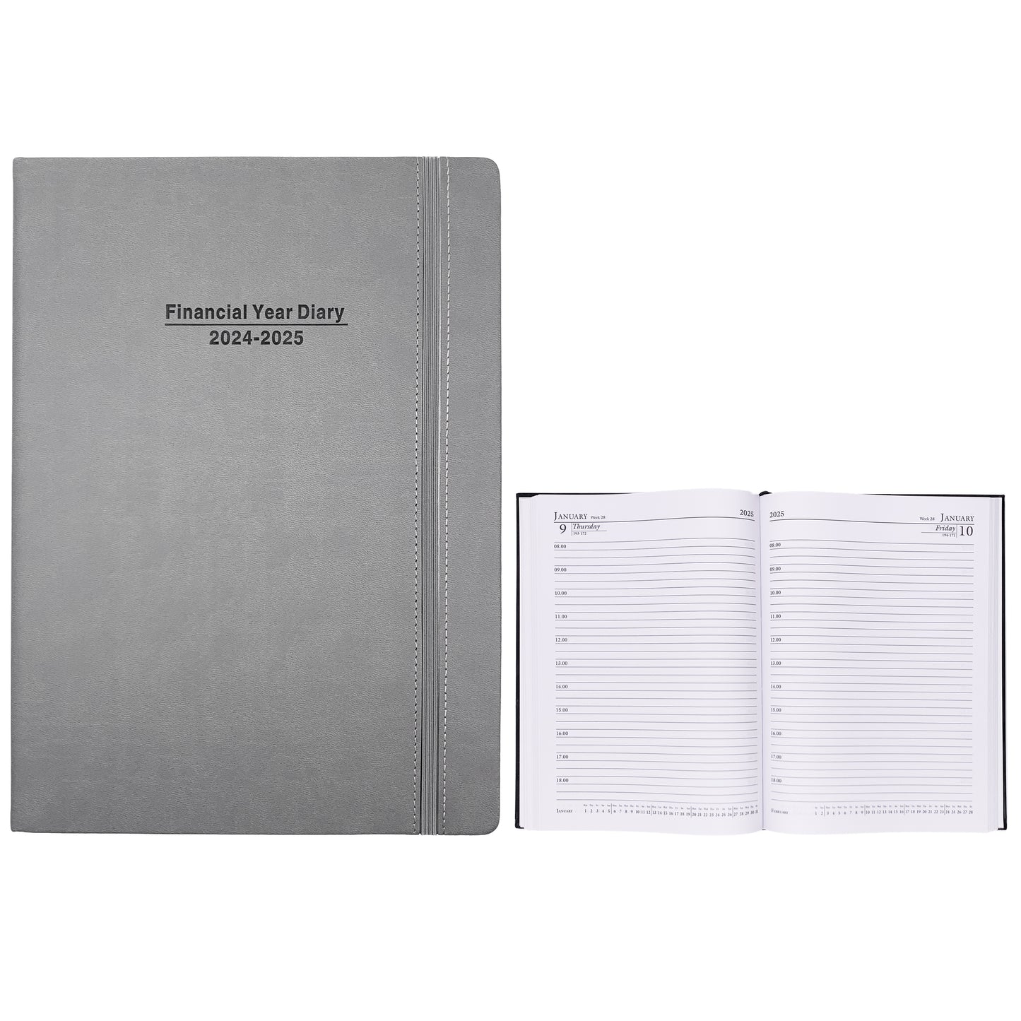 2024 2025 Financial Year Diary A4 Day To View Grey