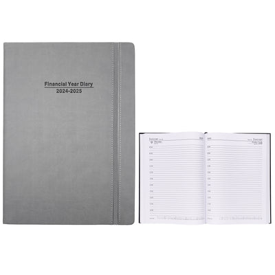 2024 2025 Financial Year Diary A4 Day To View Grey