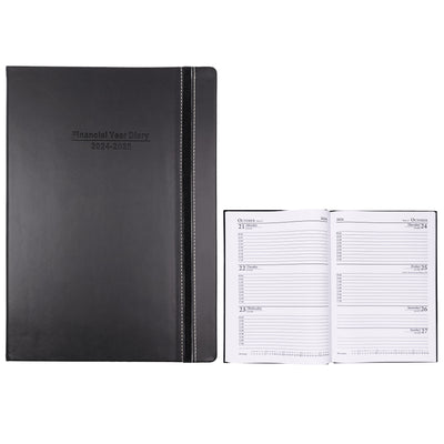 2024 2025 Financial Year Diary A4 Week To View Black