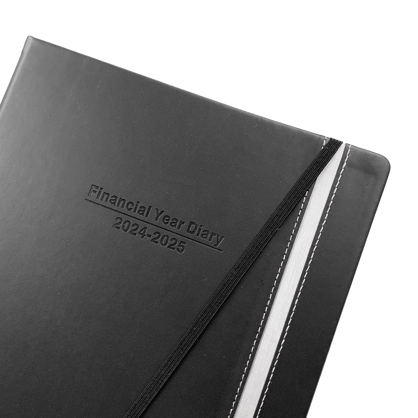 2024 2025 Financial Year Diary A4 Day To View Black / Elastic Band