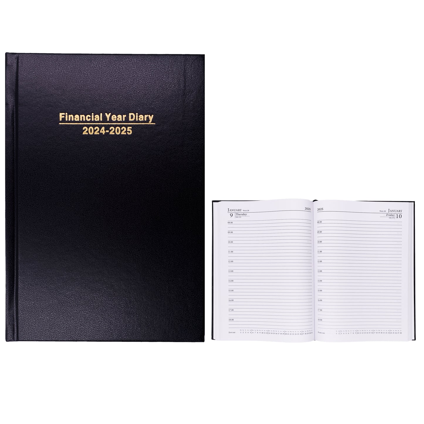 2024 2025 Financial Year Diary A5 Day To View Black