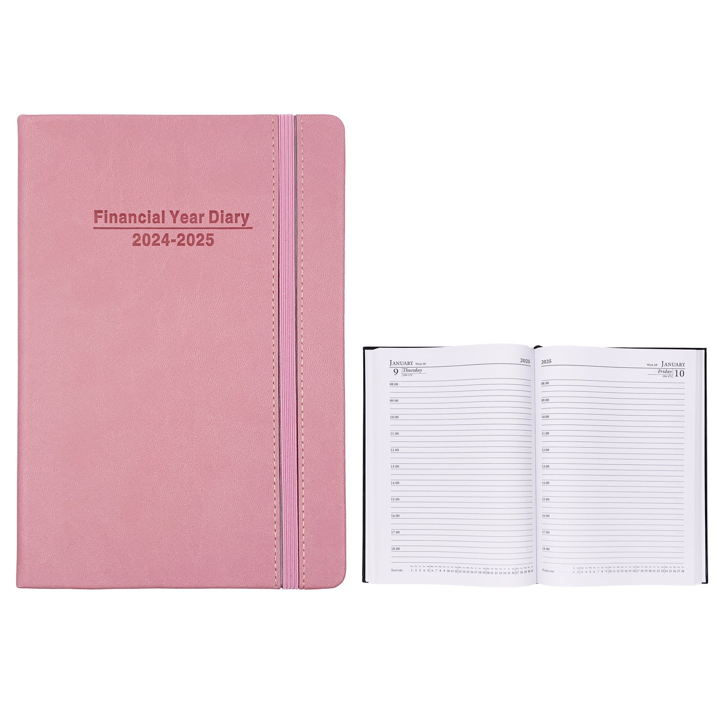 2024 2025 Financial Year Diary A5 Day To View Pink