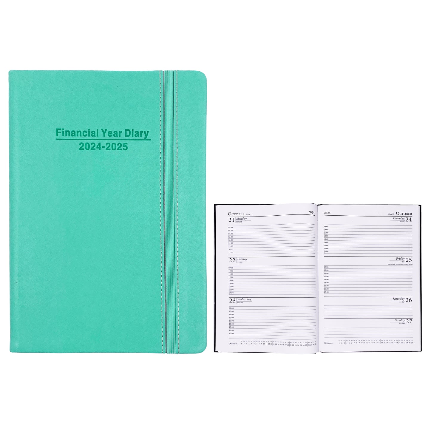 2024 2025 Financial Year Diary A5 Week To View Green