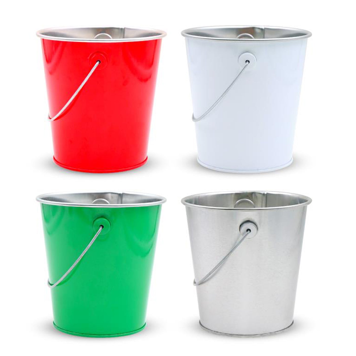 4PACK Metal Easter Buckets with Handle -12cm-